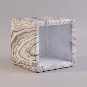 Square cement candle vessel vintage home decor