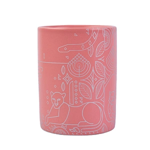 10oz Home decoration pink ceramic candle jar holders wholesales