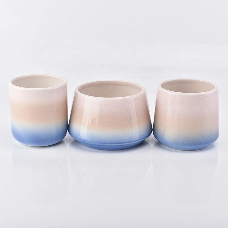 Rainbow ceramic candle container iridescent candle jars wedding centerpieces decoration