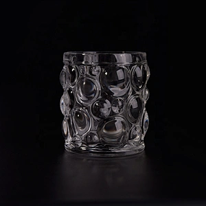 300ml Transparent customized candle jar glass candle holder in bulk