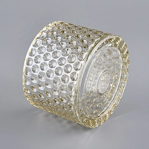 Sunny new design custom bubble crystal decorative glass candle holders with glass lid