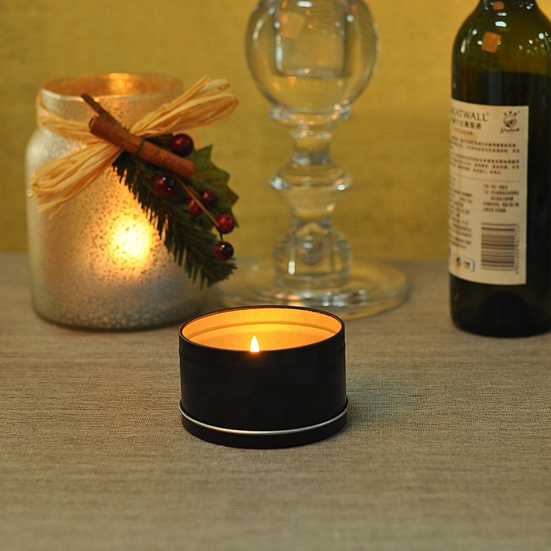 Custom black Metal Candle tin box with lids