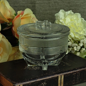 New design cross shape white glass candle jar with crystal lid