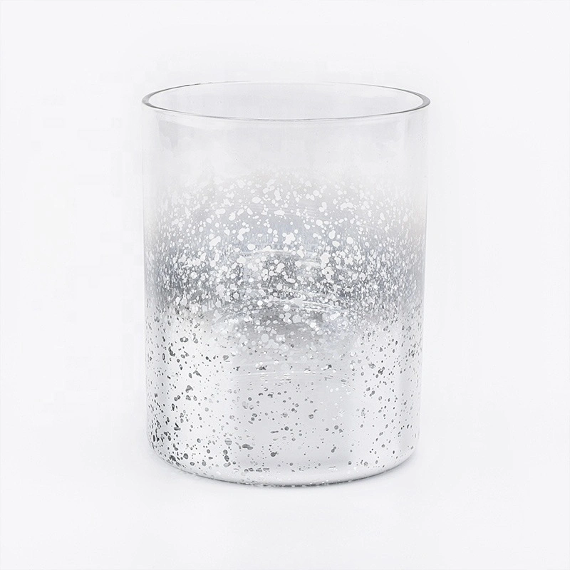 Cylinder customized mercury glass candle vessel