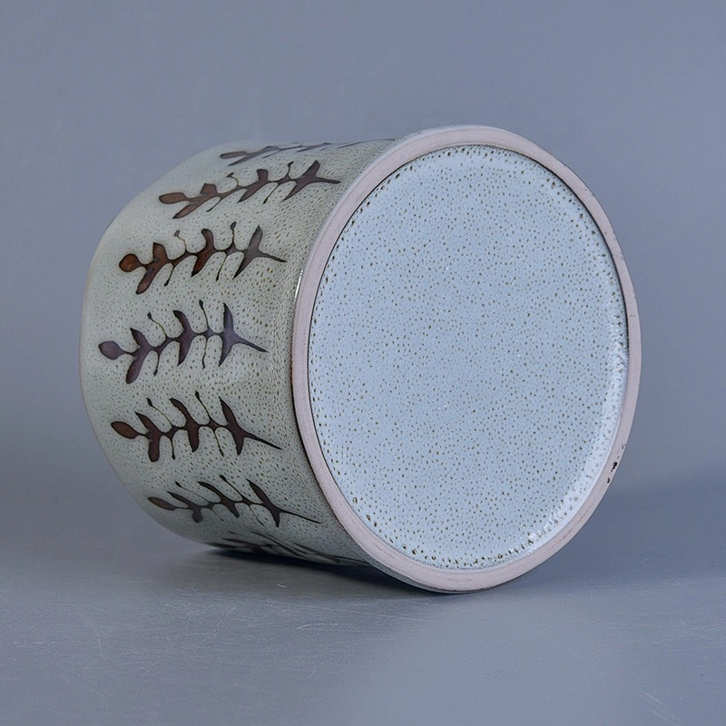 Vintage hand painting ceramic candle containers votive candle vessel home decoration in bulk
