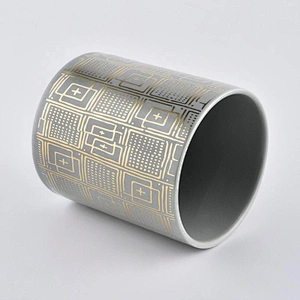 Sunny design Luxury grey empty ceramic candle vessel 10oz 20oz