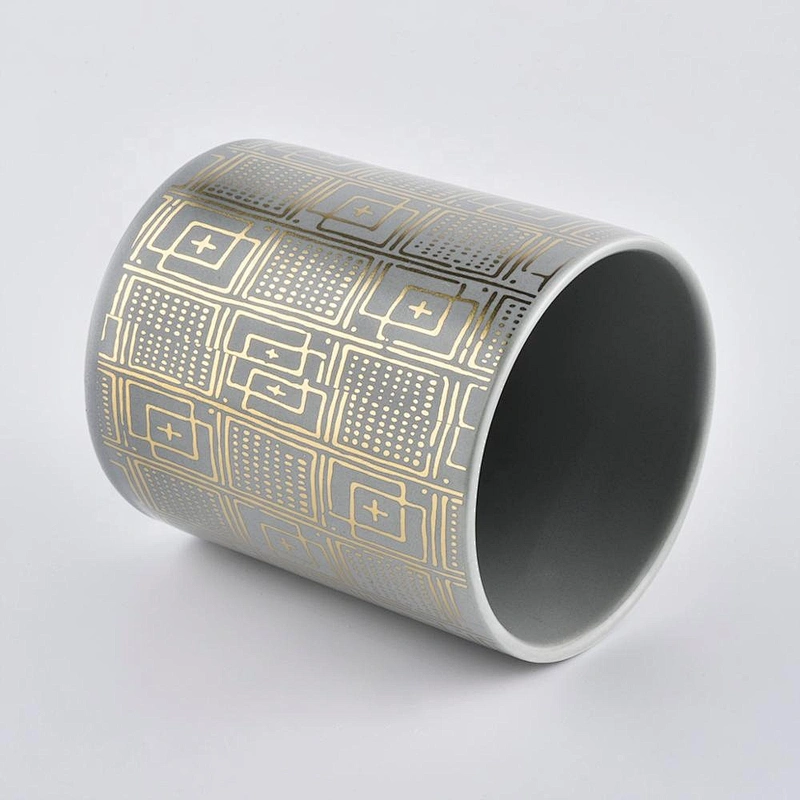 Sunny design Luxury grey empty ceramic candle vessel 10oz 20oz