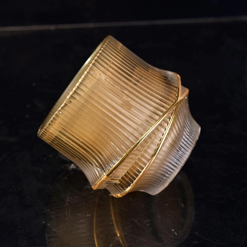 Hot sales custom luxury gold glass candle jar for home decor