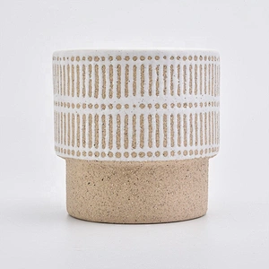 Custom ceramic candlestick stone candle jars home decoration