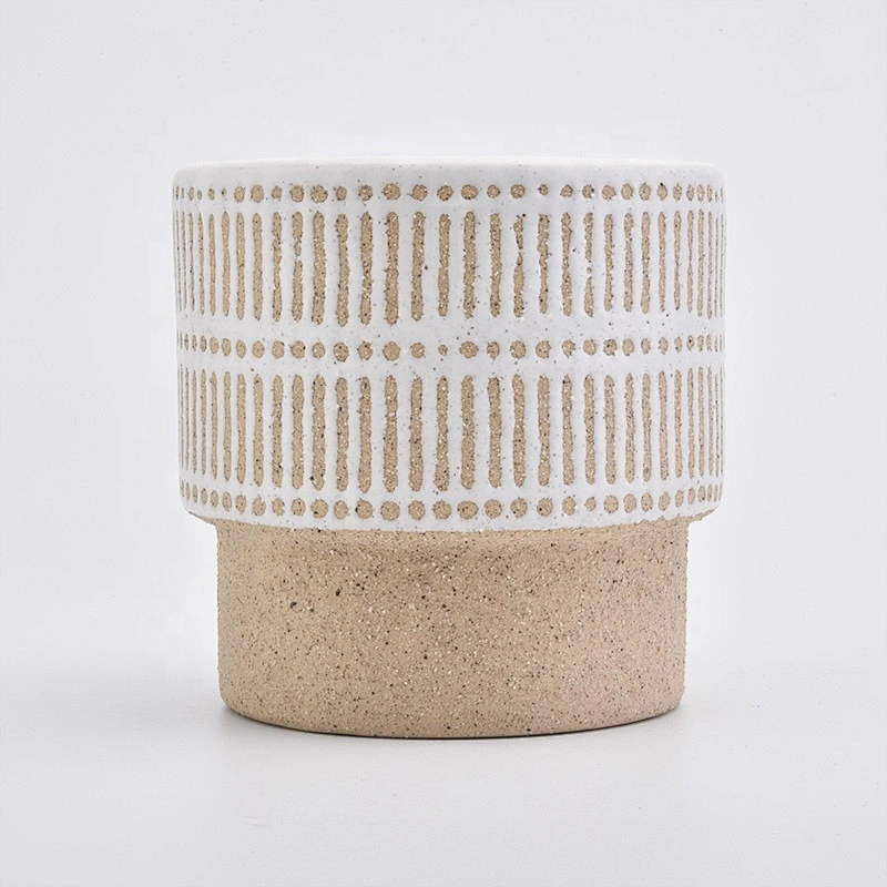 Custom ceramic candlestick stone candle jars home decoration