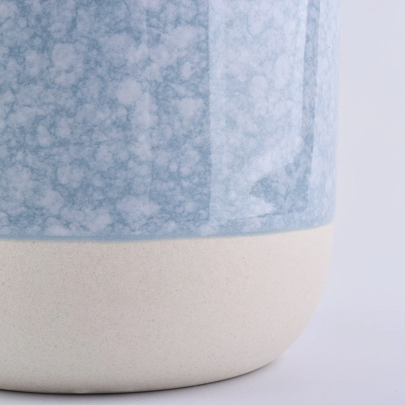 Manufacturer Sunny Luxury blue frosted ceramic candle vessel