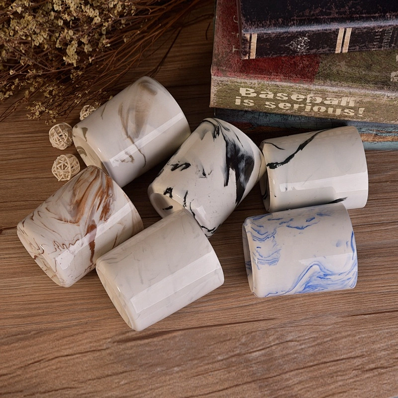 Handmade ceramic candle jar home decoration