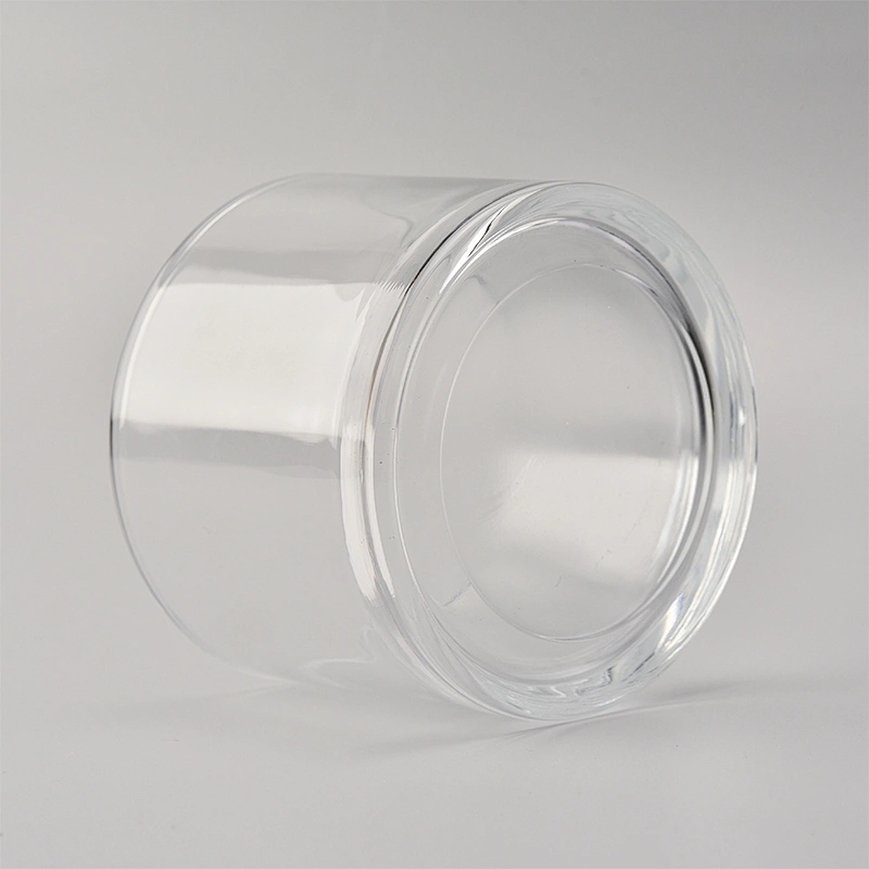Wide mouth glass vessel for candle making, glass candle container