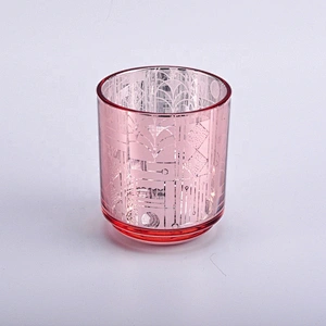 Wholesales decorative luxury laser design glass candle jar