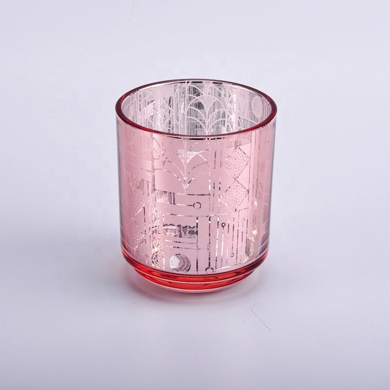 Wholesales decorative luxury laser design glass candle jar