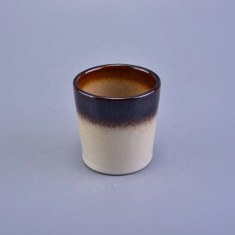 Amber mable ceramic candle iridescent jars wholesales