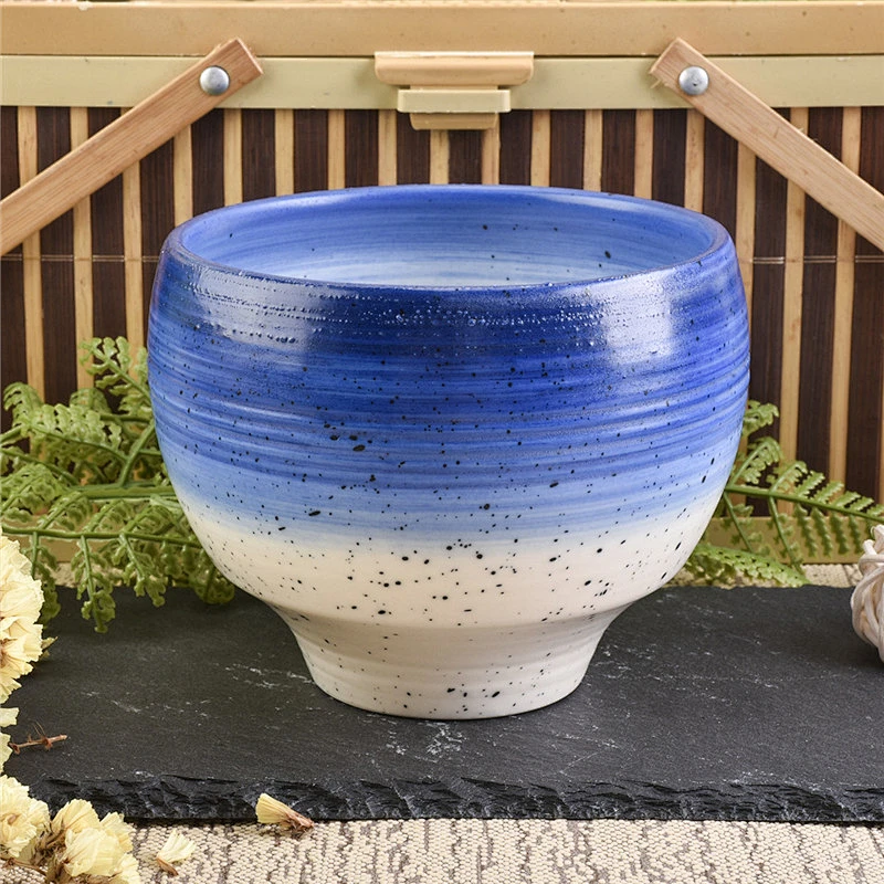 Sunny Glassware design blue color ceramic candle jars ceramic candle containers