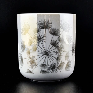glossy white ceramic candle jars in bulk