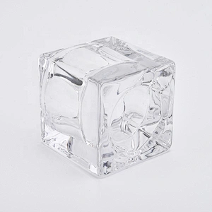 Wholesales Square Glass Candle Holders Thick Votive Candle Jars Home Decor