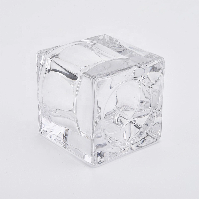 Wholesales Square Glass Candle Holders Thick Votive Candle Jars Home Decor