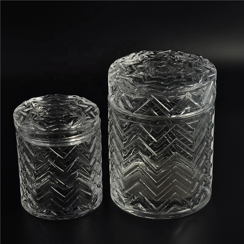 10oz Wholesales Luxury embossed glass candle holder with lids