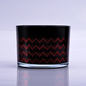 Home table luxury black spray glass jar candle