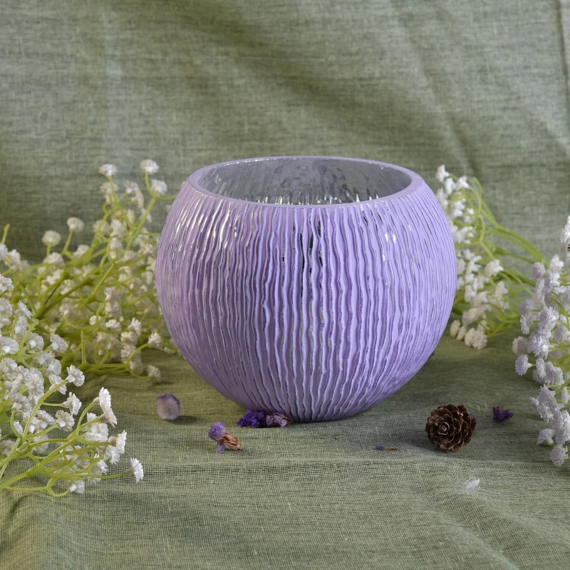 Personalised purple candle vessel restaurant glass candle tins wedding centerpieces