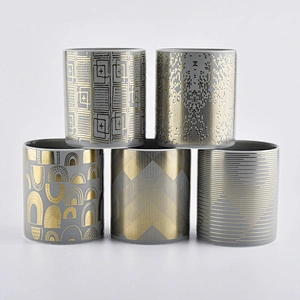 Sunny design Luxury grey empty ceramic candle vessel 10oz 20oz