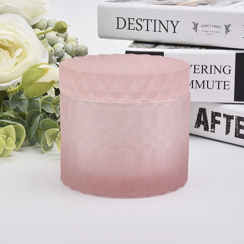 Matte recycled votive candle holders glass candle bottles with lid home decoration