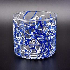 Cylinder spraying candle jar votive glass candle holder home decor in bulk