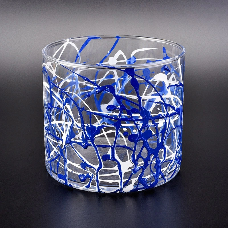 Cylinder spraying candle jar votive glass candle holder home decor in bulk