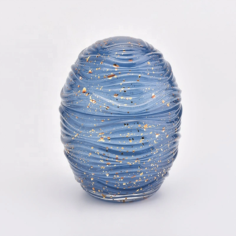 egg shaped glass candle container with lid,  nice gift home decor candle holder