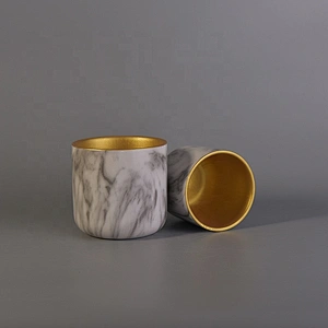 Cylinder ceramic candle holder plating wholesales