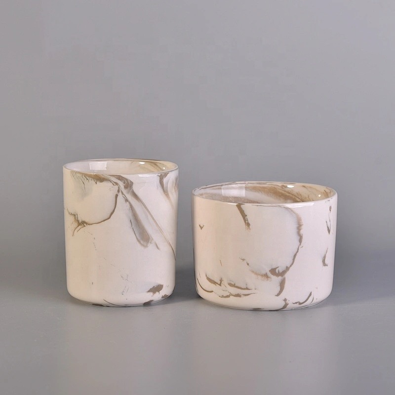 Cylinder mable ceramic candle containers for home decor