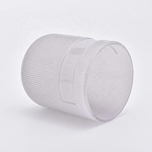 Cylinder customized striped candle jars glass candle holder home decoration