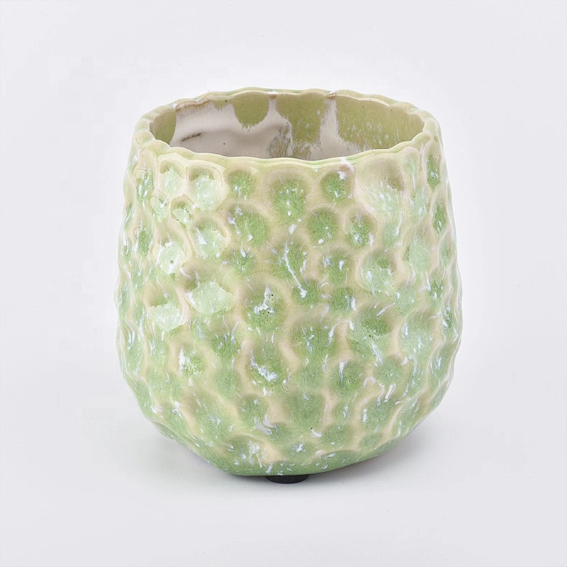 Vintage Green ceramic candle jars decorative candle tumbler wholesale
