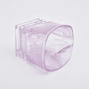 Lovely pink color glass candle holder wholesale candle jar