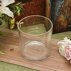 large clear transparent round candle holder