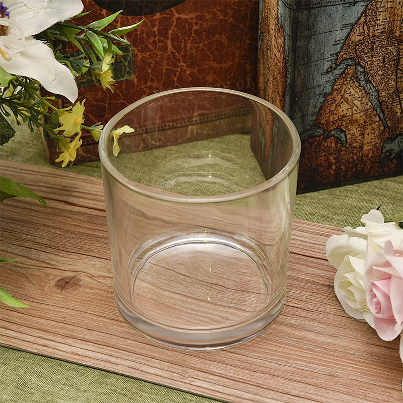 large clear transparent round candle holder
