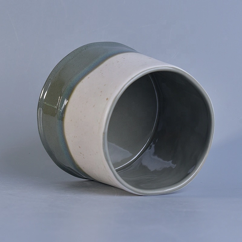 Elegant green round ceramic candle containers votive candle holders home decoration supply