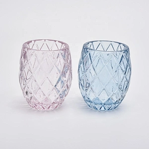 Luxury Crystal glass candle vessel transparent glass candle holder home decor