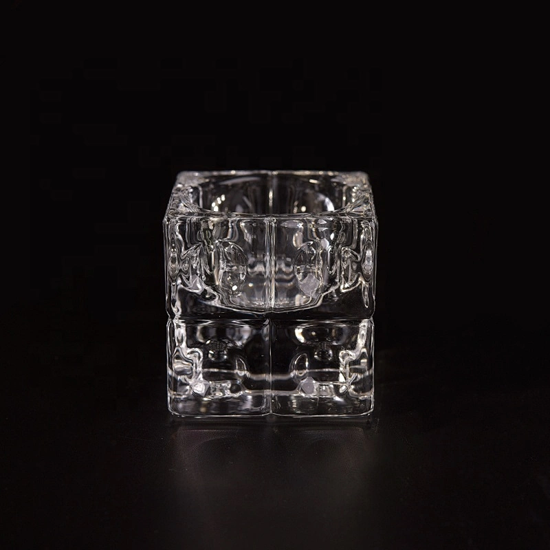 Square Glass Candle container tea light candle jar home Decoration