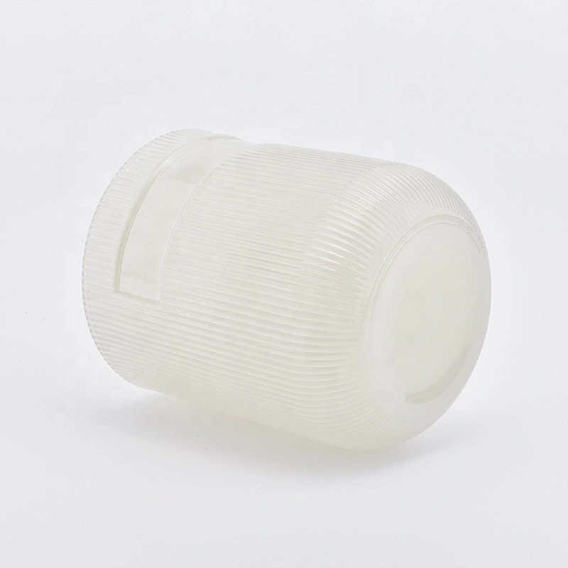 Empty customized striped candle container glass candle holder home decoration