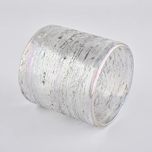 unique finish glass vessel for cadle making, hand made white glass candle container