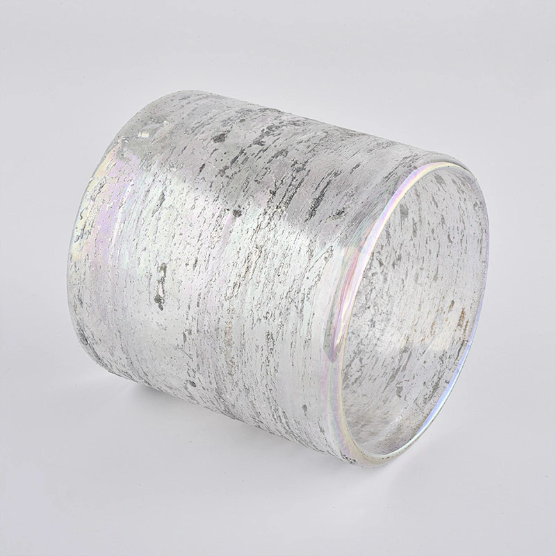 unique finish glass vessel for cadle making, hand made white glass candle container
