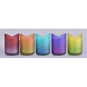 Luxury Colorful Heart Design Glass Candle Jars