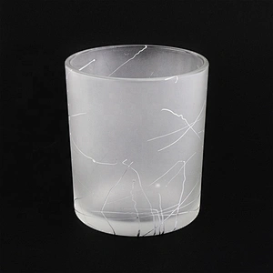 400ml Sunny Frosted cylinder decorative glass candle jar