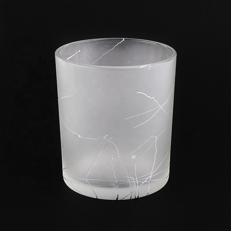 400ml Sunny Frosted cylinder decorative glass candle jar