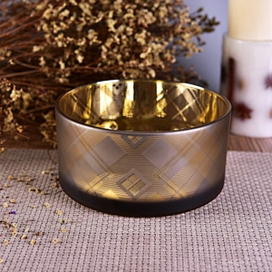 Wholesales luxury large electroplated glass candle jars 10oz 14oz 20oz