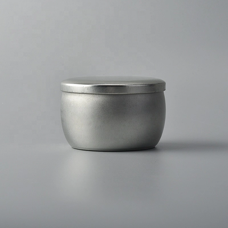 Custom silver Metal Candle tins Metal jar with lid for cosmetic use supply